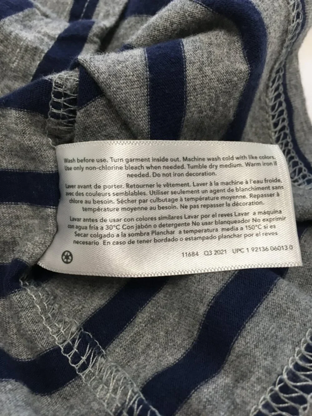 Carters Boy's Gray & Navy Striped T-Shirt Size 3T